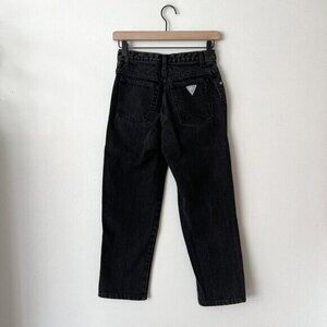 Vintage Guess Faded Black High Rise Tapered Ankle Jeans USA Made Women's Size 28